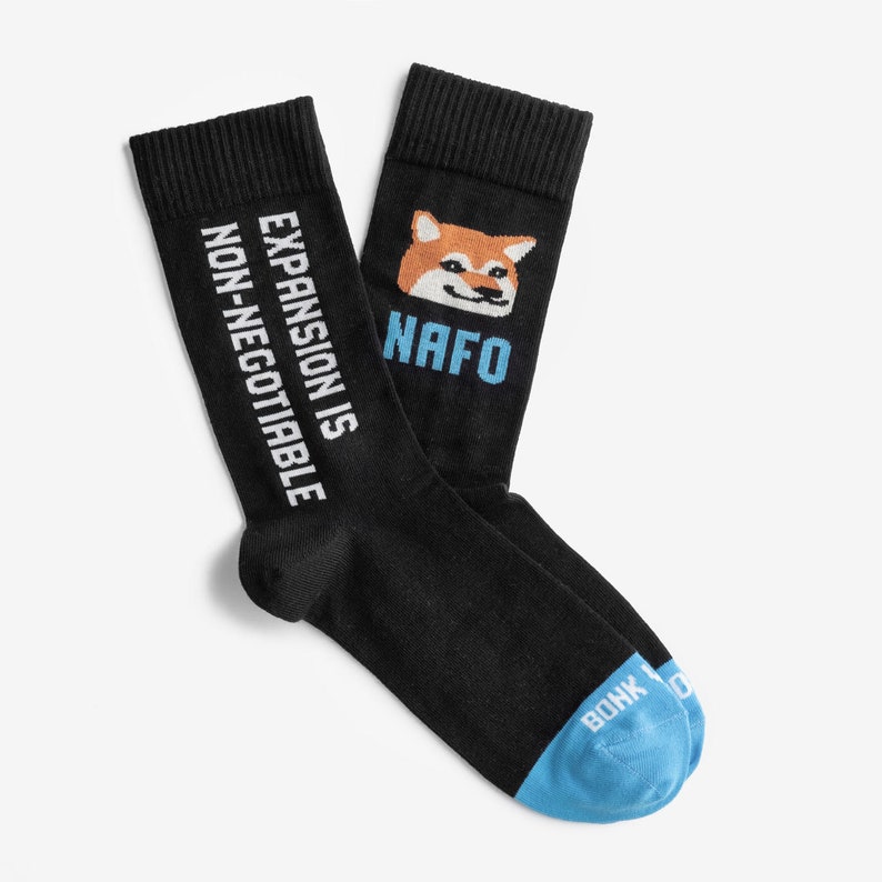 NAFO Socks 2-Pack Colorful socks mens womens Gift for him & her Shiba Inu fellas image 3