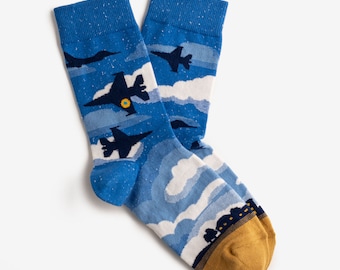 F-16 Socks | Colorful socks for men and women | Gift for him & her | Support Ukrainian resistance