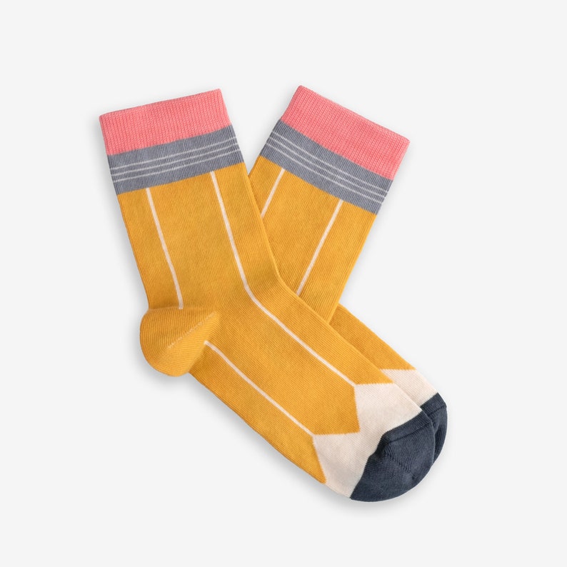Pencil Socks Colorful socks for men and women Gift for him & her Funny design image 1