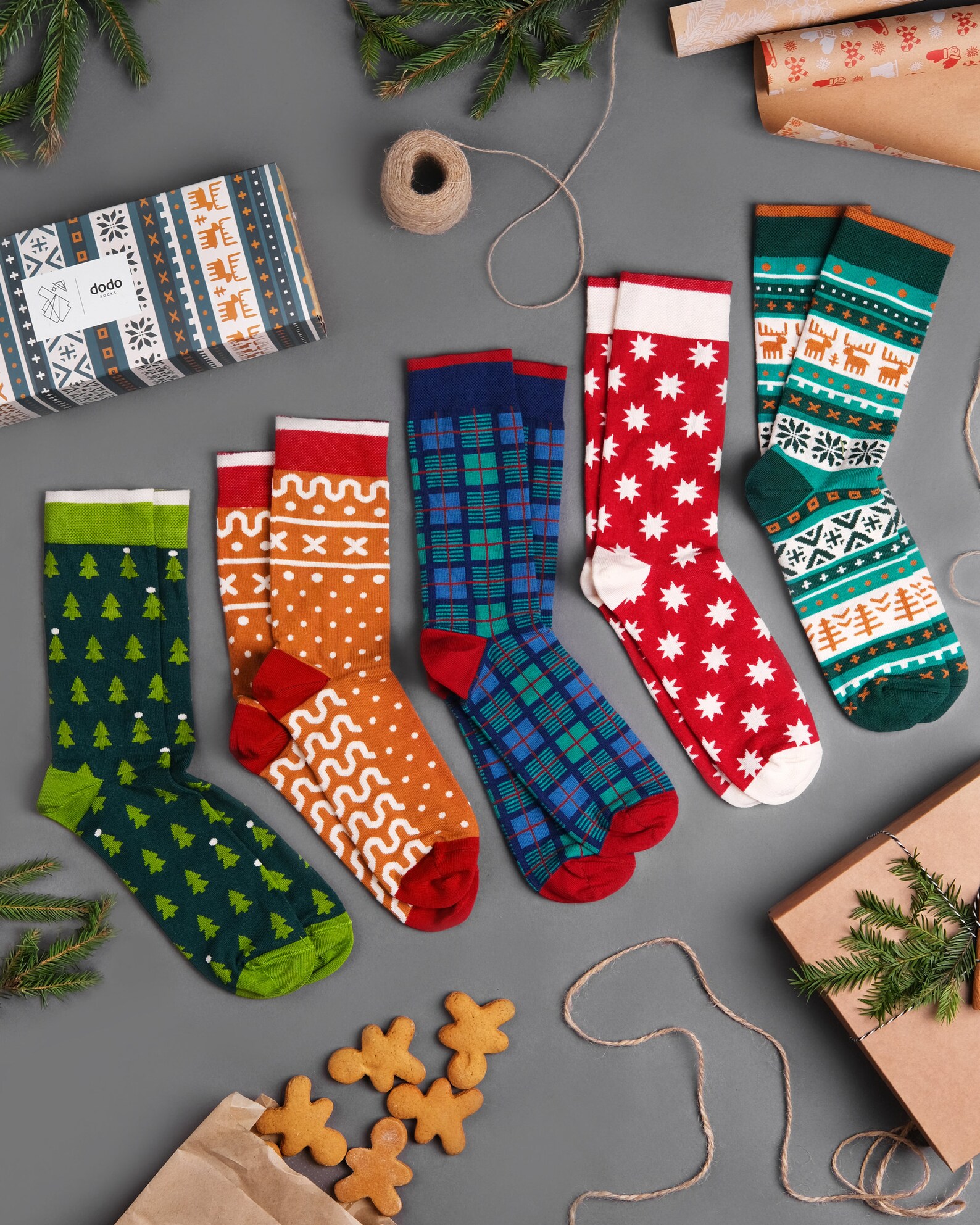 Christmas Socks Gift Box 95% Cotton Reindeer Socks  Etsy