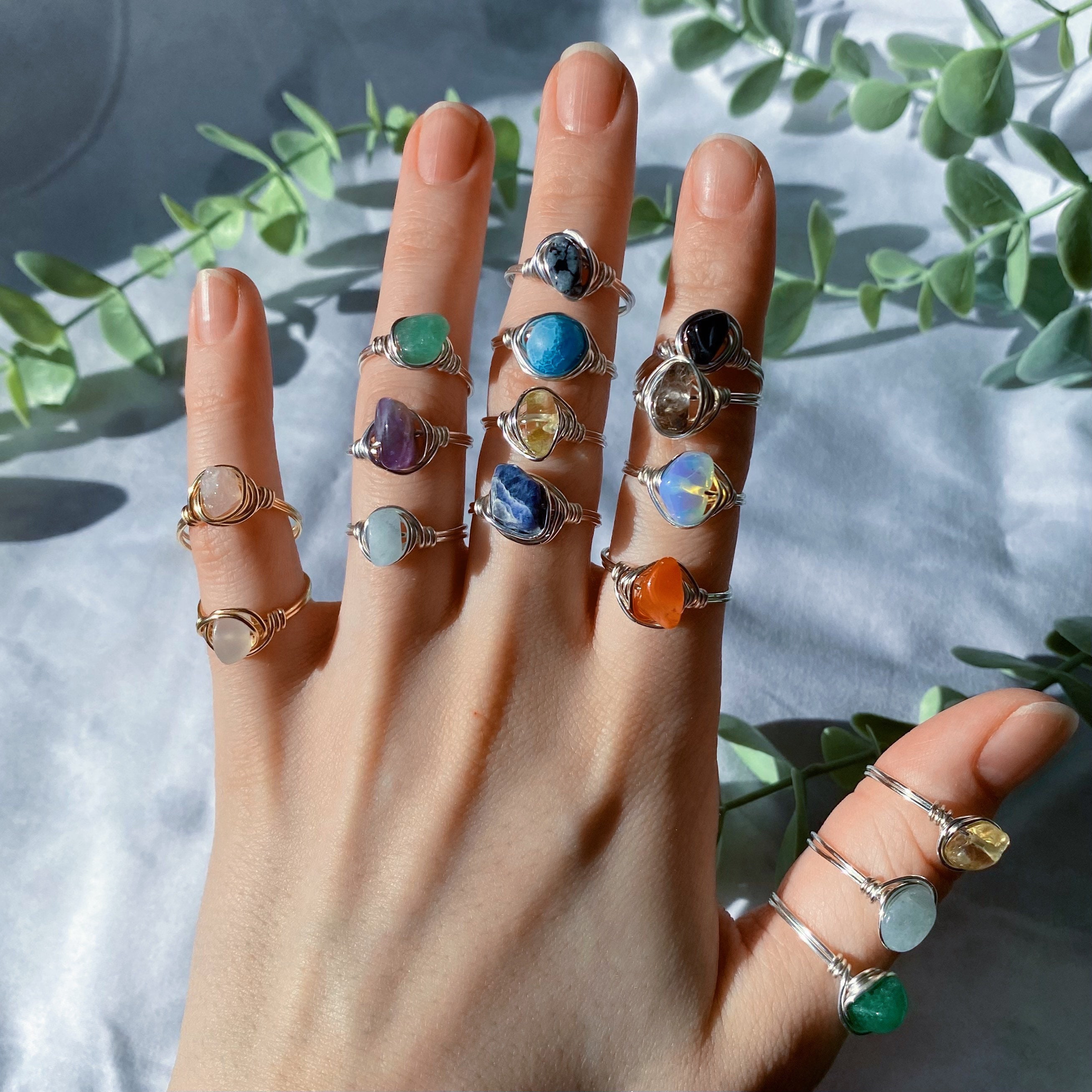 MYSTERY CRYSTAL RING Handmade Crystal Wire Wrapped Rings Etsy