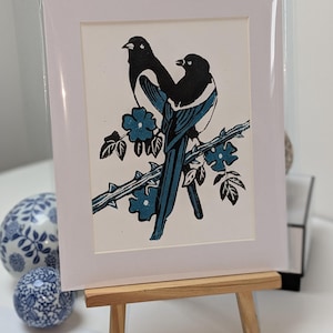 Xilogravura de pega: &quot;Dois pela Alegria&quot;, decoração de parede