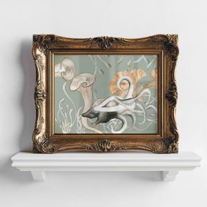 ZoOcean: [Skunk- Octopus] Watercolor Art Print