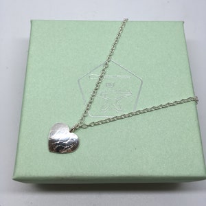 Handmade Sterling Silver heart anklet great for any summer outfit with textured detail and polished finish