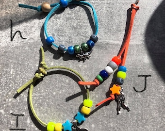 Bead Craft Kits, bracelet & key ring / bag charms - Beads - Cord  and Instructions.