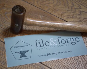 Jewellers Raw Hide Mallet, 4oz, 32mm diameter head, Wooden handle