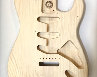 S-Style North Pine Guitar Body: Unfinished 2-Piece, Sanded 240 Grit, Ready for Painting