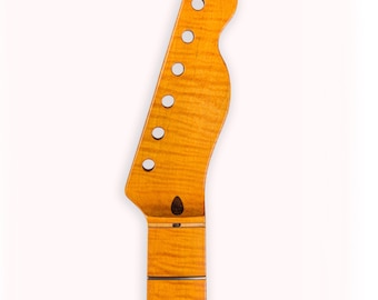 Flame Maple Conversion Guitar Neck (24.75 Gibson scale) Replacement part fits to standard Tele body. Great for your new Partcaster project.