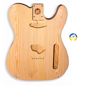 Pine Guitar Body, Chambered LIGHTWEIGHT 3.8 lbs T-Style Sandwich 4 parts (sandwich) Unfinished,  ‘50 Broadcaster (Double Esquire) project,