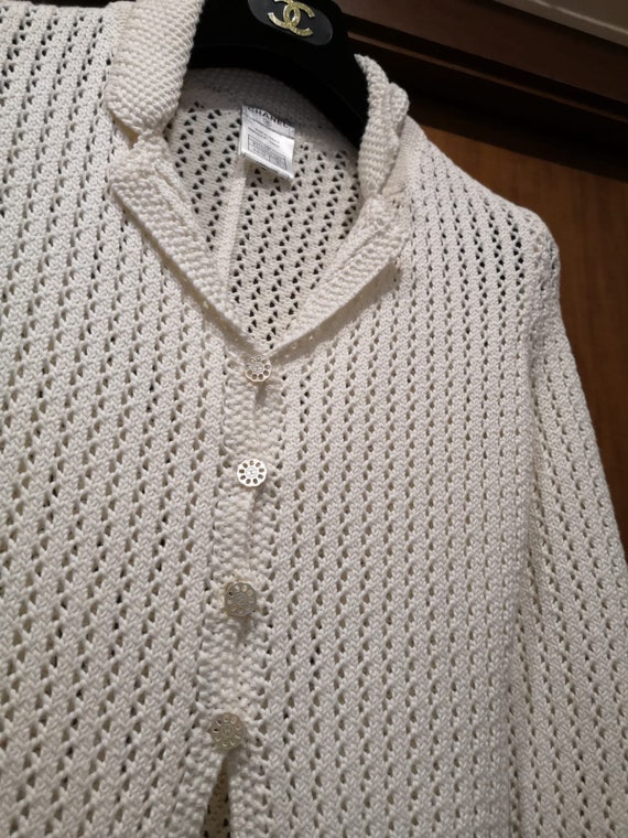Chanel white crochet cardigan