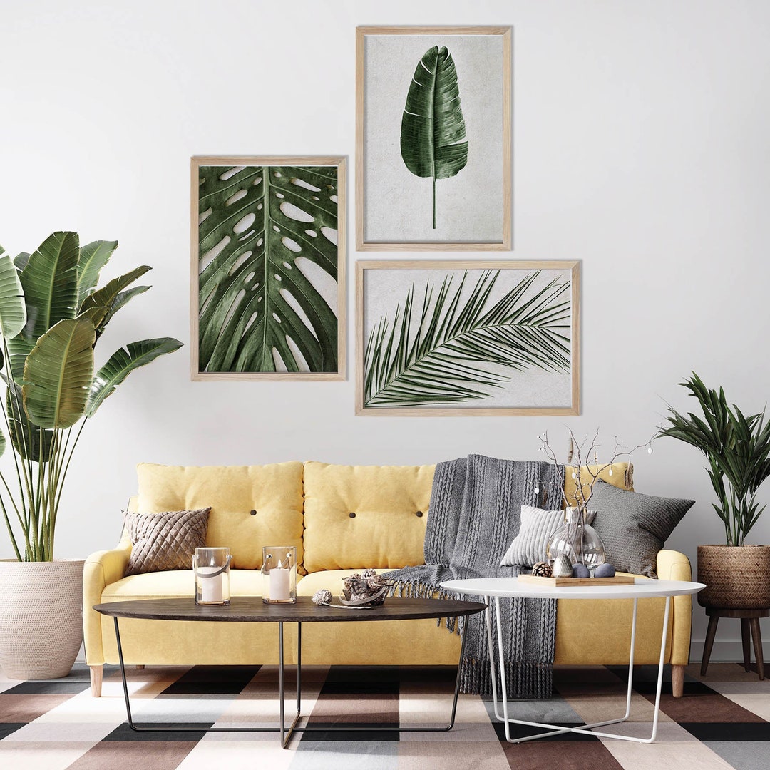 Tropical Leaf Wall Art Prints, Set of 3, Botanical Decor - Etsy