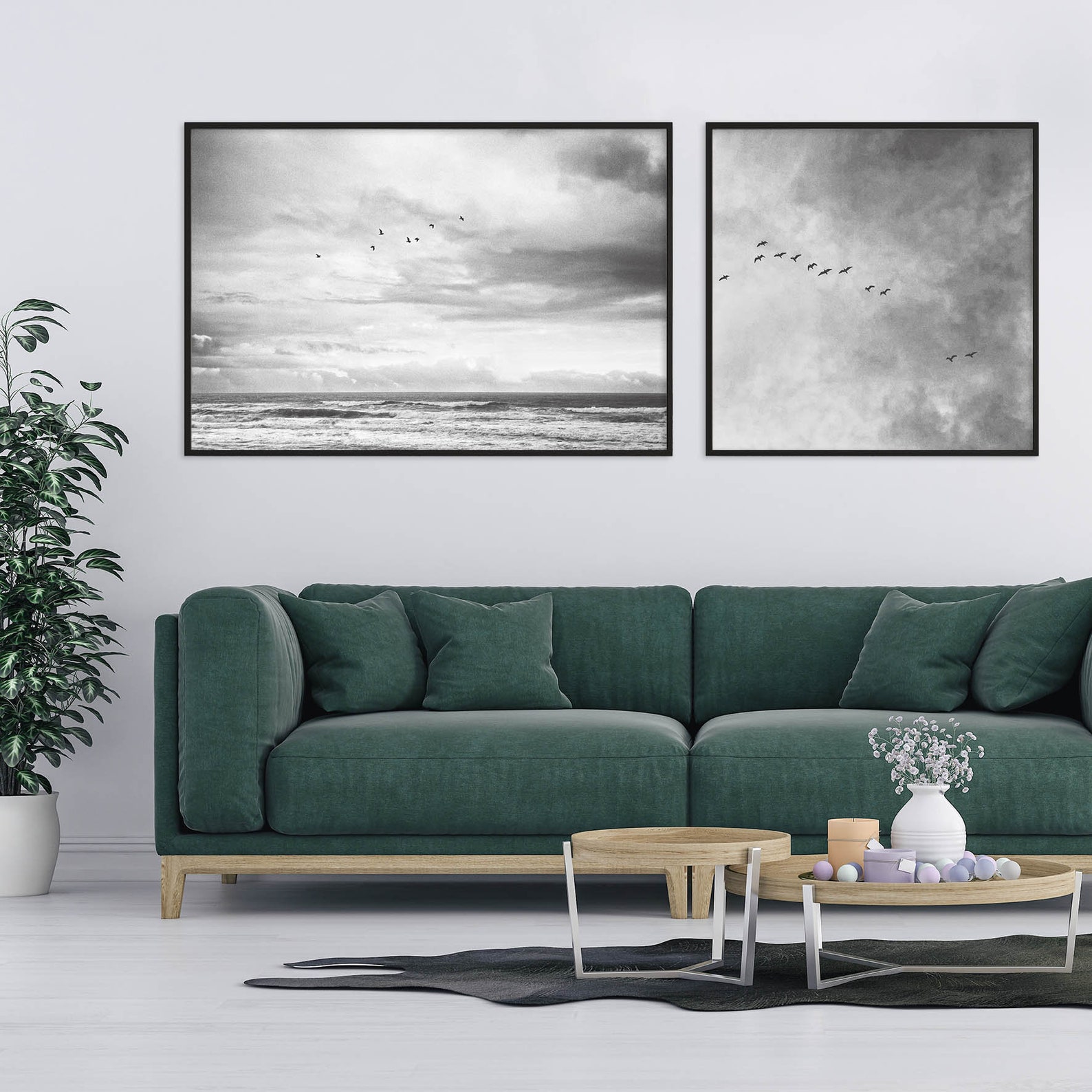 Black and White Photography Wall Art Print, Monochrome Seascape Wall