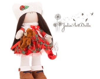 Tilda doll, Fabric doll, Textile doll, Winter doll, Christmas doll, interior doll, handmade doll, collectible doll