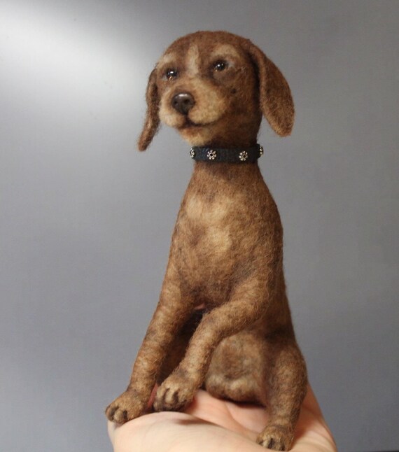 Dollhouse Miniature Dog OOAK Drathaar dog toy Etsy