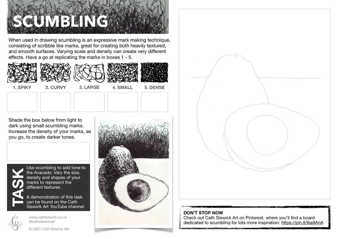 Print Your Own Art Quick Guide | Drawing Skills | Scumbling | Printable ...