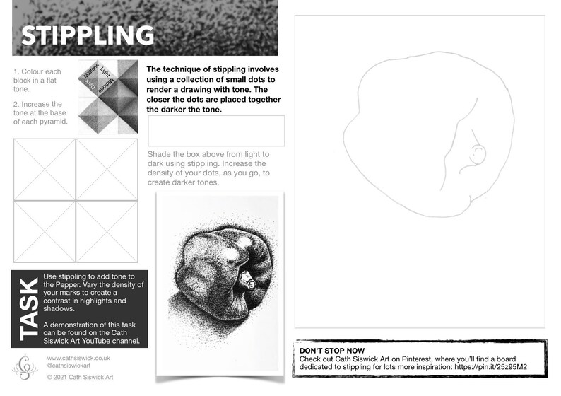 Print Your Own Art Quick Guide | Drawing Skills | Stippling | Printable ...