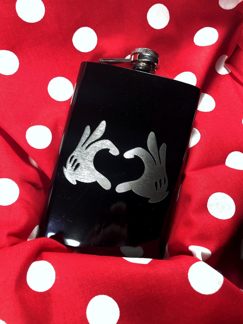 Custom Engraved Heart Shaped Mickey Mouse Gloves on Premium Etsy