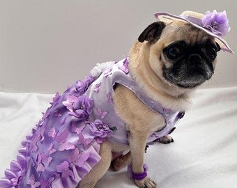 Lavender Princess Party dress dog outfit pet outfit red gift pug outfit cat outfit
