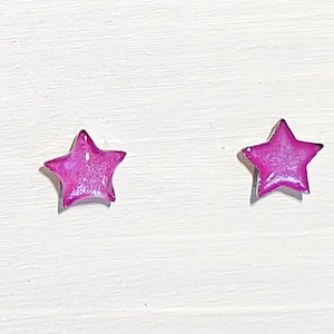 Resin Star stud earrings, mini studs, mini studs, resin studs, star studs, stainless steel studs, resin jewellery