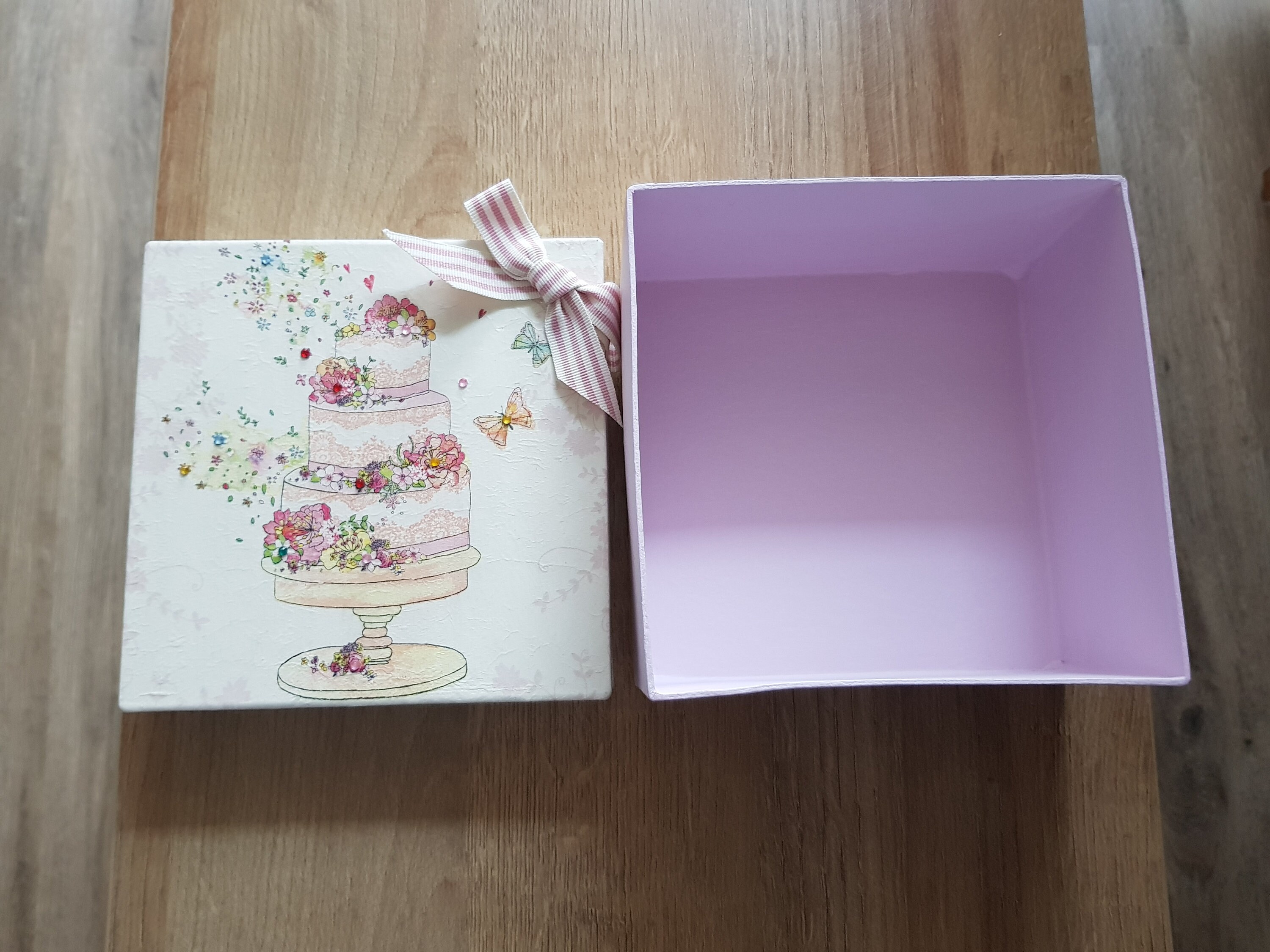 Hand Decorated Square Gift Box With Tiered Cake Design. Etsy UK
