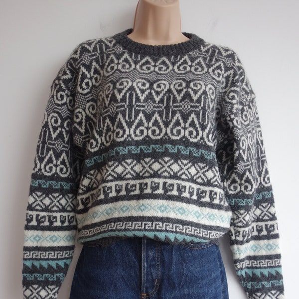 Nordic jumper 1980s unisex 100% wool