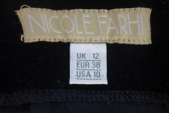 Nicole Farhi black velvet pencil skirt with high … - image 5