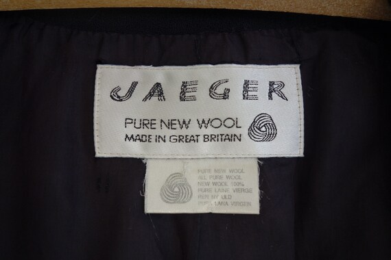 Cropped black jacket vintage Jaeger wool crepe 70… - image 7