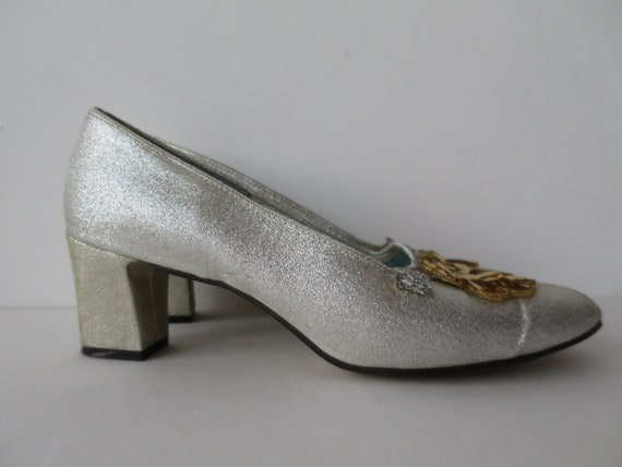 block heel silver shoes uk