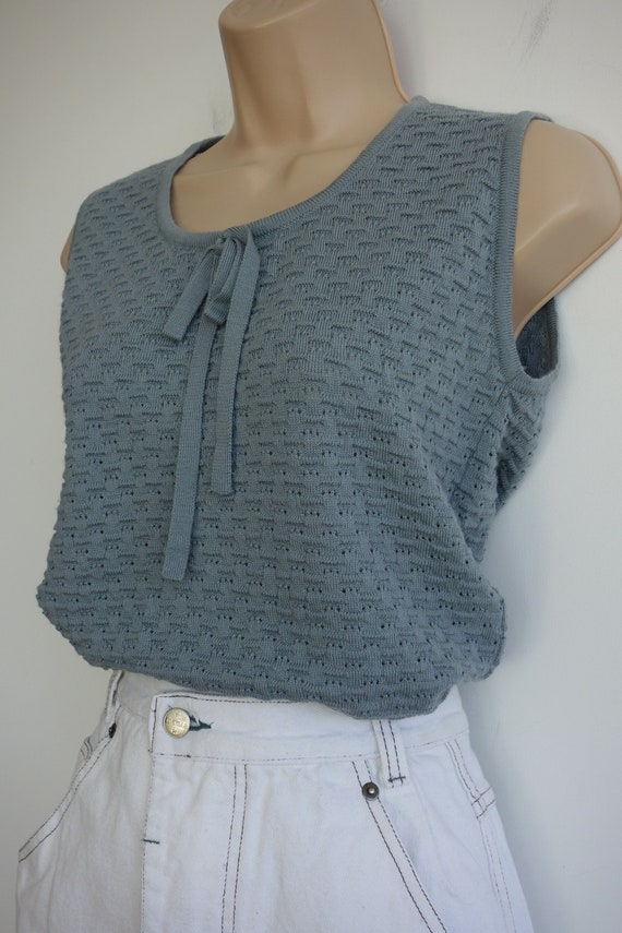 Sleeveless jumper tank top vintage Jaeger 70s/80s 