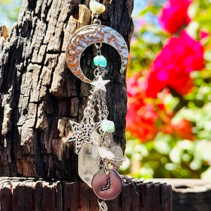 Moon car charms/ Lunar collection/ Moon lover/ Car accessory/ Car bling/ Sun catcher/ Witchy charms/ Gemstones/ Witchy/ Lunar witch/ Moon