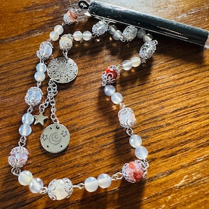 Prayer beads/ Red Hematoid quartz prayer beads/ Mandala/ Pagan prayer beads/ Ritual tool/ Gemstone prayer beads/ Paganism/ Meditation beads