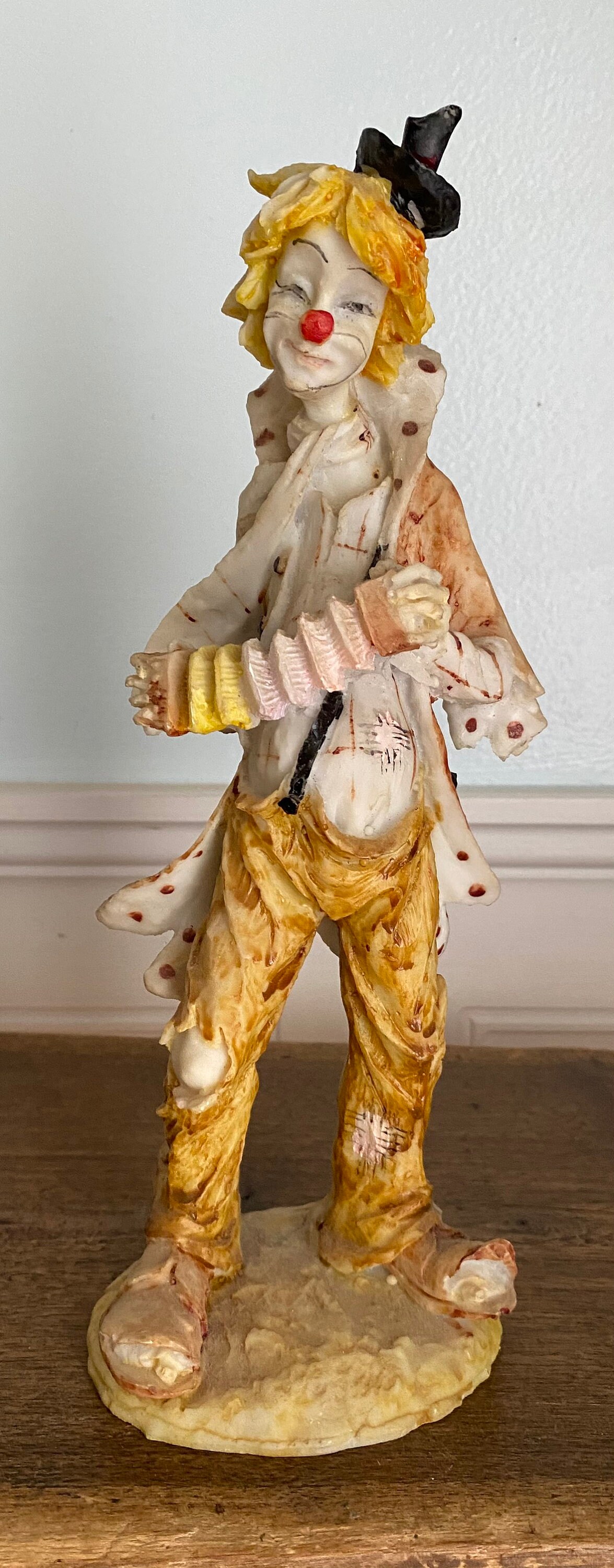 Vintage hobo clown playing accordion figurine hand painted Etsy