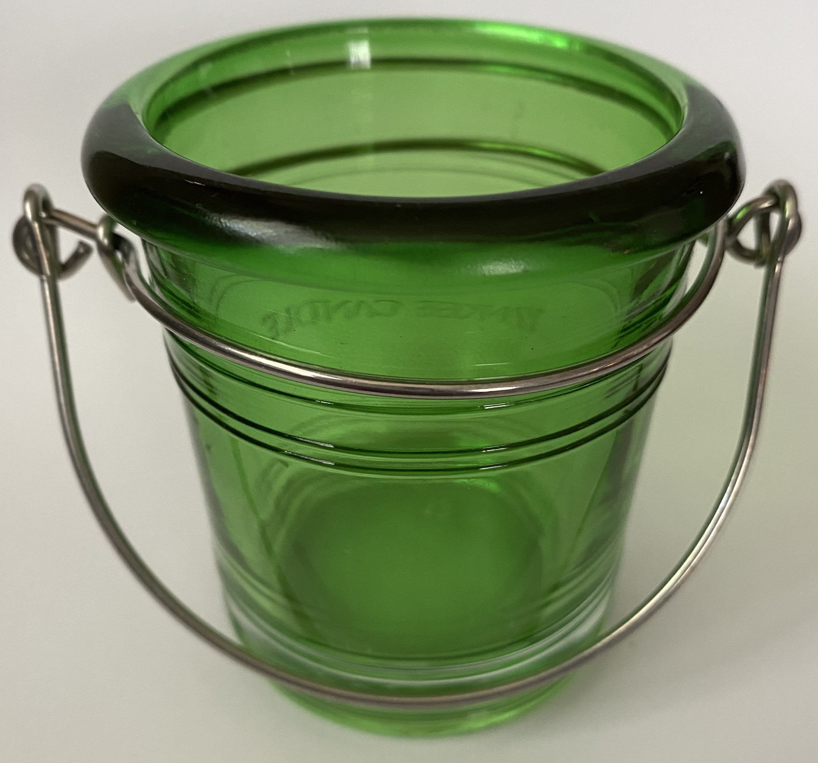 Yankee candle green glass bucket votive candle holder with Etsy