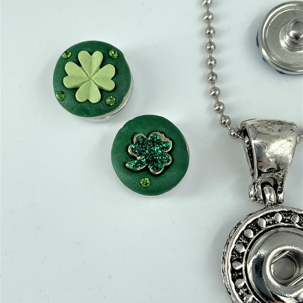 Irish Shamrock, Clover 12mm Mini Petite Jazz Snaps for Snap Button Jewelry