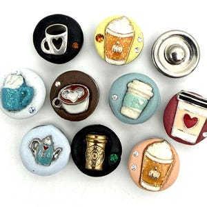 Drink, Coffee, Cocoa, Pumpkin Spice, Tea 12mm Mini Petite Jazz Snaps for Snap Button Jewelry