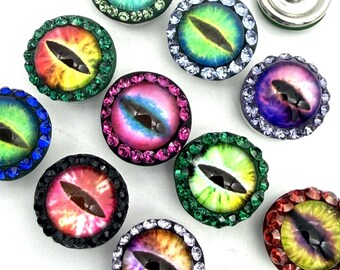 Eye, Dragon Eye 12mm Jazz Snaps for Snap Button Jewelry