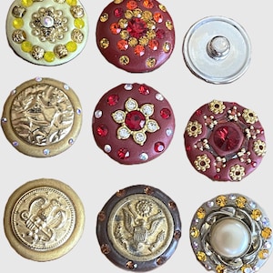 Red, Gold 18mm 20mm Jazz Snaps for Snap Button Jewelry