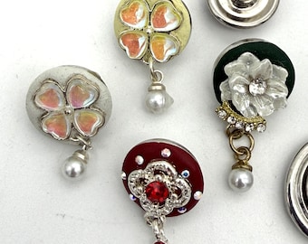 Flower Dangle 12mm Jazz SnapTM Dangles for Snap Button Jewelry