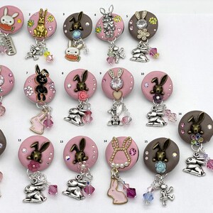 Bunny Rabbit Easter 18mm 20mm Dangle Jazz Snaps, Standard Size Snaps for Snap Button Jewelry