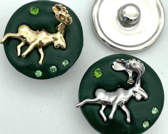 Deer, Reindeer, Moose 18mm 20mm Jazz SnapsTM for Snap Button Jewelry