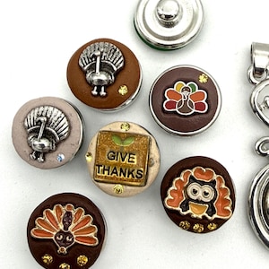 Thanksgiving turkey 12mm Mini Petite Jazz Snaps for Snap Button Jewelry