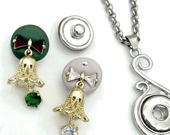 Bell, Elegant 12mm Dangle Jazz SnapTM Mini Petite for Snap Button Jewelry, Gift for Woman