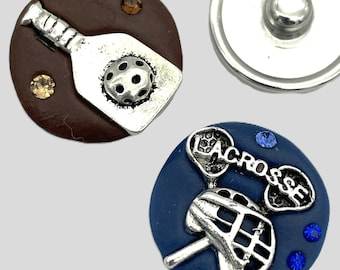 Sports: Lacrosse, Pickle Ball 18mm 20mm Jazz SnapsTM for Snap Button Jewelry