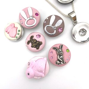 Bunny Rabbit Easter 18/20mm Jazz Snaps, Standard Size for Snap Button Jewelry