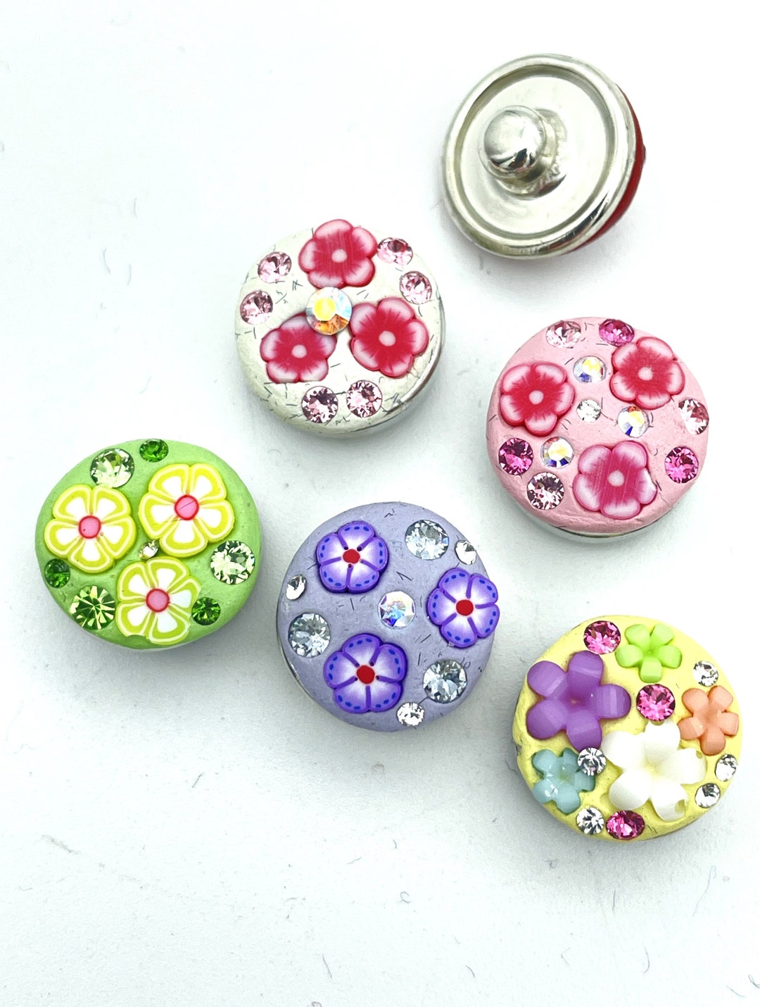 Spring Colorful Mixups, Flowers, Pearls 12mm Jazz Snaps for Mini Petite ...