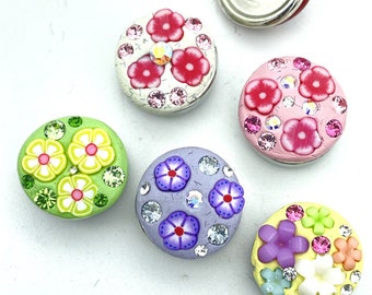 Spring Colorful Mixups, Flowers, Pearls 12mm Jazz Snaps for Mini Petite Snap Button Jewelry