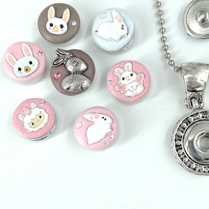 Bunny Rabbit Easter Lamb 12mm Mini Petite Jazz Snaps for Snap Button Jewelry