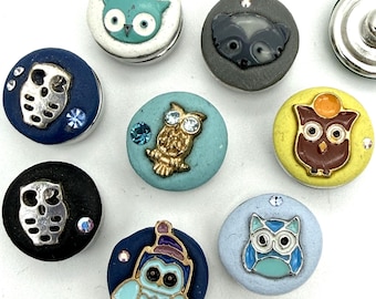 Owl 12mm Mini Petite Jazz SnapsTM for Snap Button Jewelry