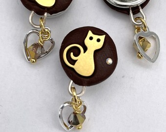 Cat, Kitten, Love Cats 12mm Mini Petite Dangle Jazz Snaps, Smaller size for Snap Button Jewelry