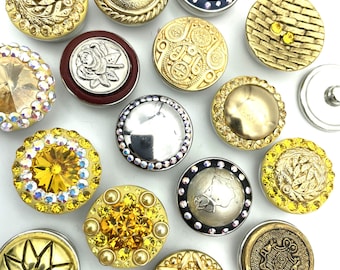 Silver, Gold, Sparkly 18mm 20mm Jazz Snaps for Snap Button Jewelry